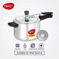 Pigeon 12092 Inner Lid Aluminium Pressure Cooker, 5L, Silver - 5L, SILVER, NA